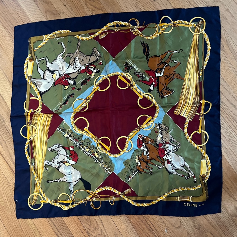 Rare Vintage Celine 100% Silk Scarf